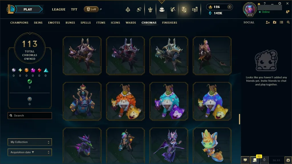 [NA]  ALL Champions  259 Skins  Level 499 ⭐ 142740 BE  126 RP   Fast Delivery | League of Legends Account
