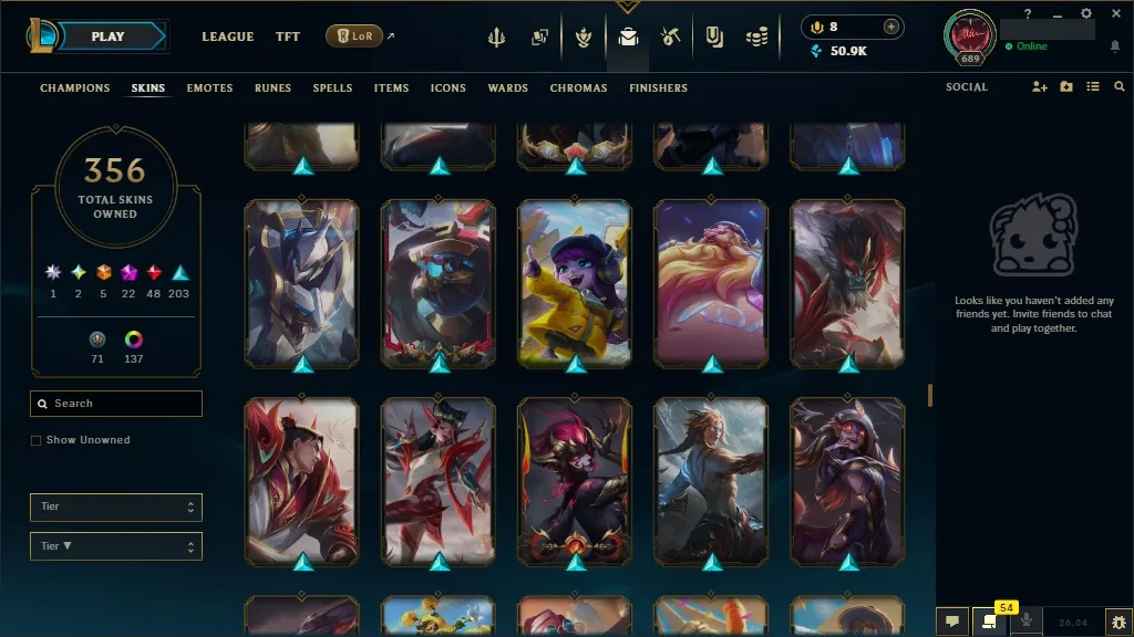 🚨 [EUW] ⚜ ULTRA RARE LoL Account 🔥 ALL Arcane 💎 + T1 Worlds 2023/24 🏆 + ✨ Spirit Blossom🏆 356 Premium Skins 😎 ALL Champs 🔼 Lvl 689 🔵 +50K BE 🏁 Instant Delivery