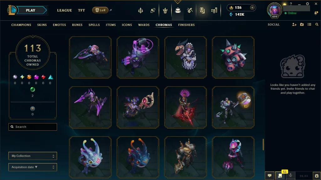 [NA]  ALL Champions  259 Skins  Level 499 ⭐ 142740 BE  126 RP   Fast Delivery | League of Legends Account