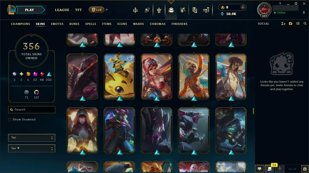 🚨 [EUW] ⚜ ULTRA RARE LoL Account 🔥 ALL Arcane 💎 + T1 Worlds 2023/24 🏆 + ✨ Spirit Blossom🏆 356 Premium Skins 😎 ALL Champs 🔼 Lvl 689 🔵 +50K BE 🏁 Instant Delivery