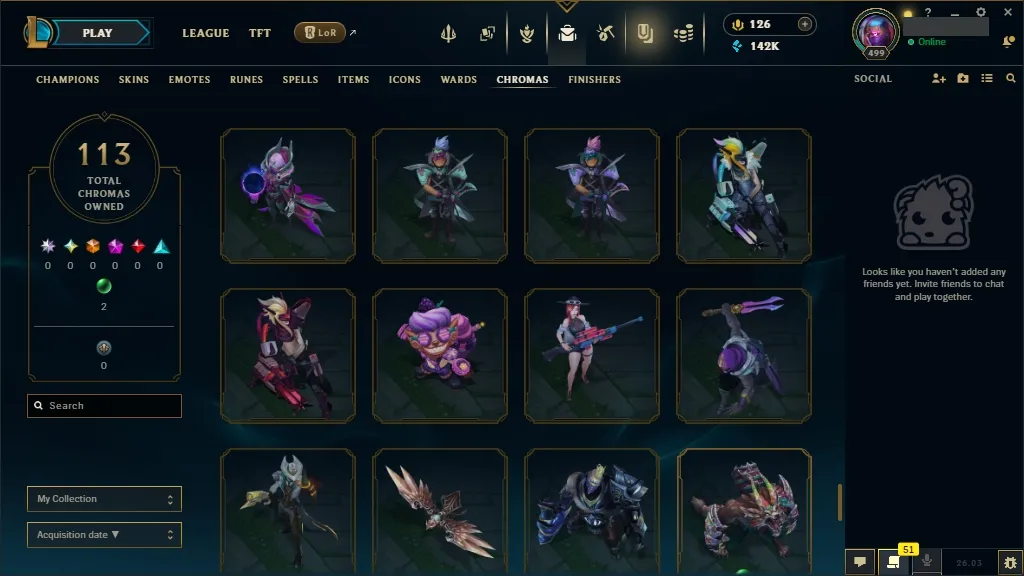 [NA]  ALL Champions  259 Skins  Level 499 ⭐ 142740 BE  126 RP   Fast Delivery | League of Legends Account