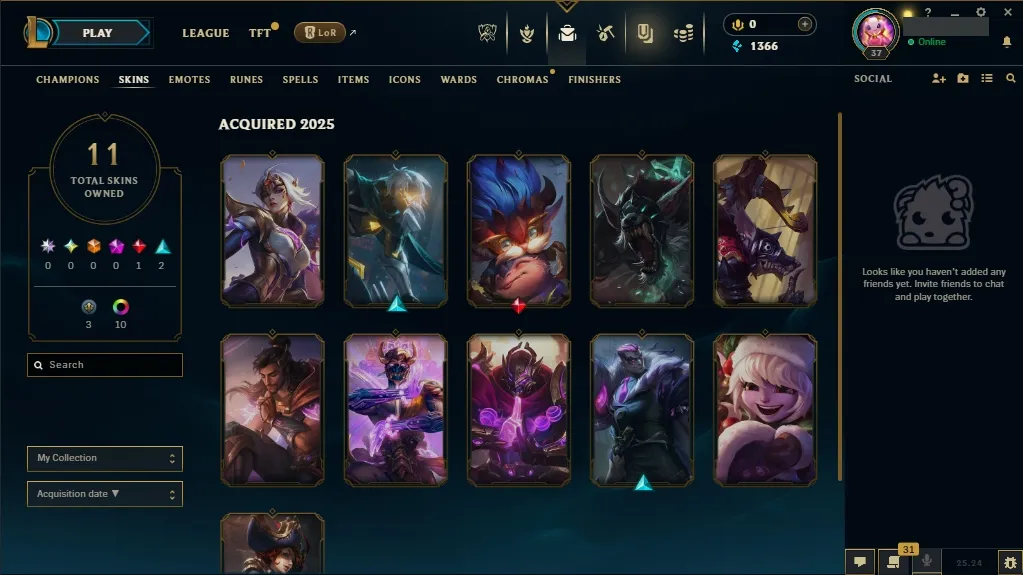 💎 EUW Plat IV Account | 📈 52% WR | 🟡 Lv37 | 🧙‍♂️ 82 Champions | 💠 11 Skins | 🔵 1366 BE | 📧 Full Email Access | ♾️ Lifetime Ownership