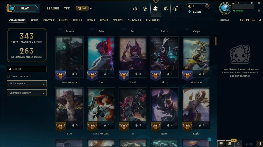 [EUW] 欄 136 Champions 易 34 Skins  Level 174 ⭐ 39555 BE   Fast Delivery | League Account with Skins