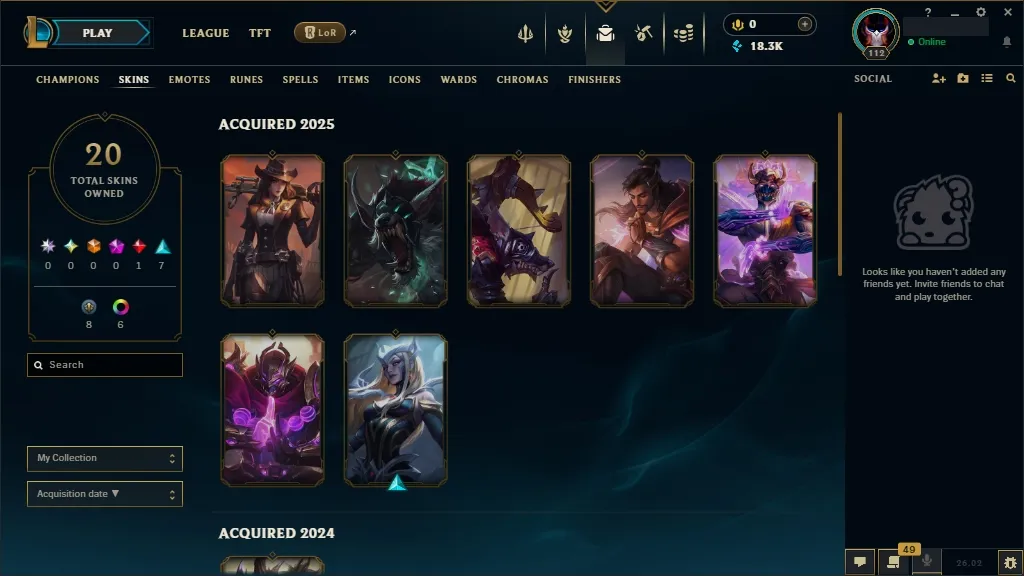 [EUW] ☑️ 95 Champions  20 Skins  Level 112  18304 BE   Instant Delivery | League Account with Skins