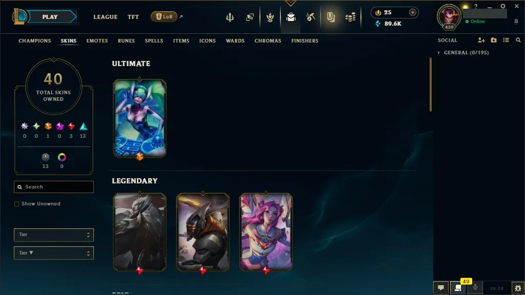 [EUW] ✨🍀 +3 Million DARIUS TOPLANE MAIN 🍟🎃 DJ SONA ☠️🐻 SPIRIT BLOSSOM SORAKA ☑️ ALL Champions 🧠 40 Skins ✨ Level 459 🎖️ 89617 BE 🔷 25 RP 💵 📦 Quick Delivery | LoL Account for Sale