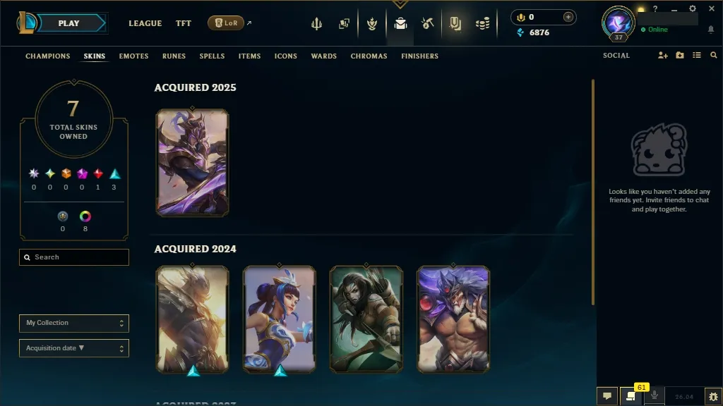 💎 Plat IV [NA] ✅ 42 Champions 🧠 7 Skins 💅 Level 37 🎖️ 6876 BE 💎 🚀 Fast Delivery | League Account with Skins