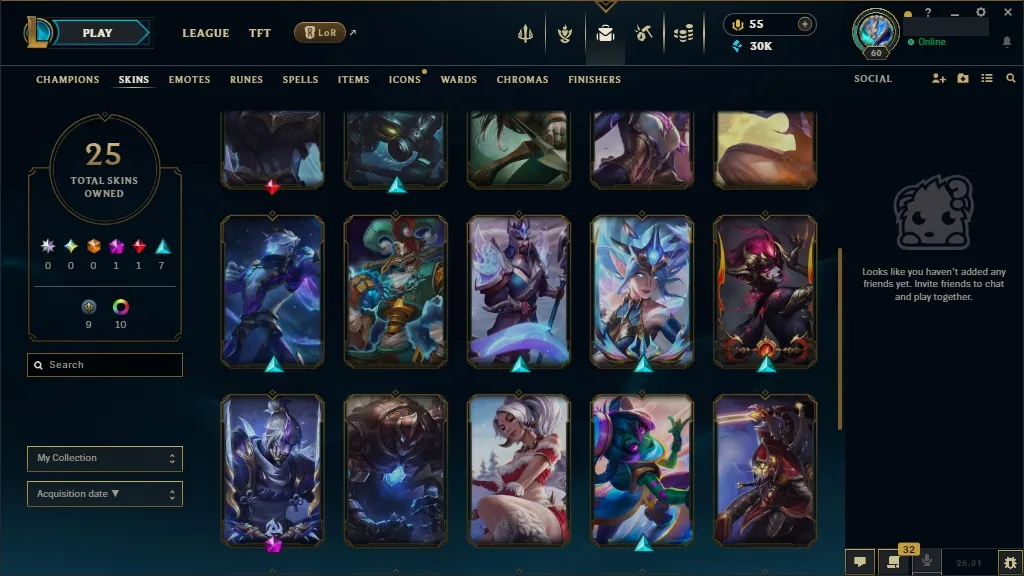 [NA] ✨ 63 Champions  Prestige Spirit Blossom Zed  NightBringer Evelynn  Dawnbringer Janna⚡ 25 Skins  Level 60  30000 BE  Free Fast Delivery