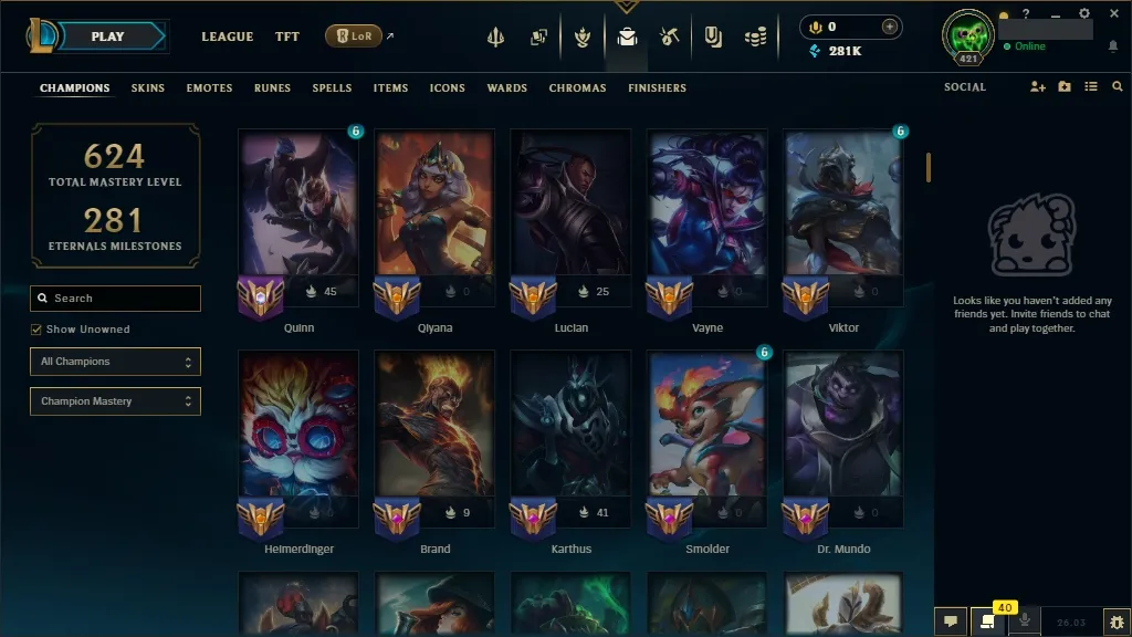 [NA] 欄 ALL Champions 易 67 Skins ✨ Level 421 ️ 281554 BE   Delivery in Minutes | League Account with Skins