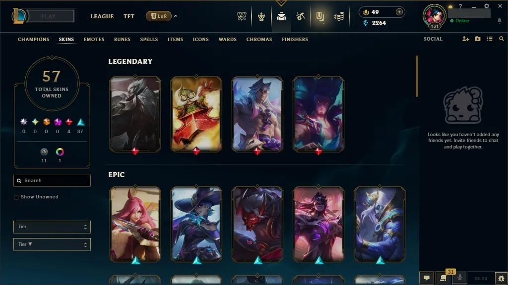 🎄 [EUW]  LoL Account 🌟 Lv131 ⭐ 125 Champs 🏆 57 Skins 💎  Instant Delivery ⚡