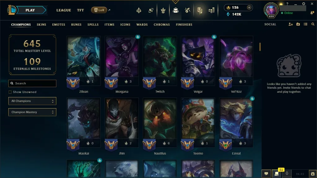[NA]  ALL Champions  259 Skins  Level 499 ⭐ 142740 BE  126 RP   Fast Delivery | League of Legends Account