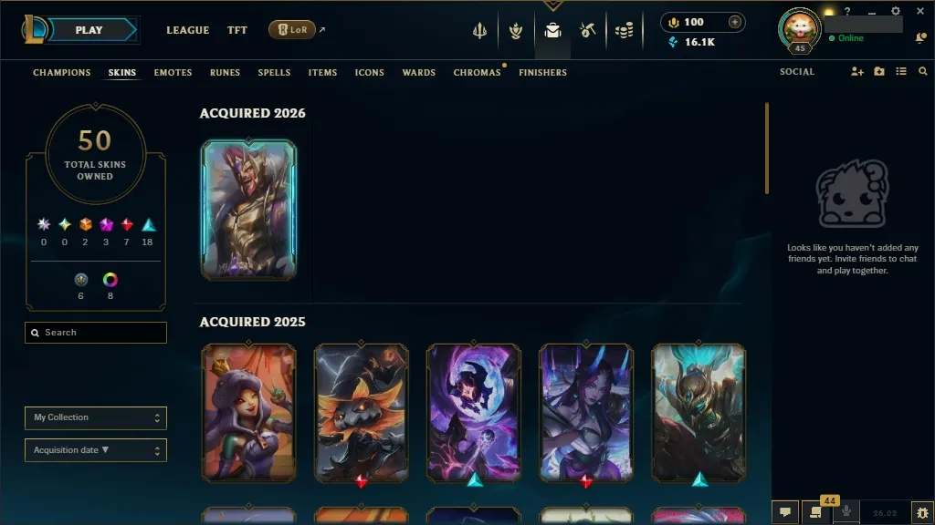 [EUW] Prestige HEARTSTEEL Yone 🔥 Risen legend Vayne 🟢 High noon Yone 🆗 92 Champions 🧠 50 Skins 🎁 Level 45 📶 16185 BE 🔷 100 RP 🔰 ⚡ Fast Delivery | League of Legends Account