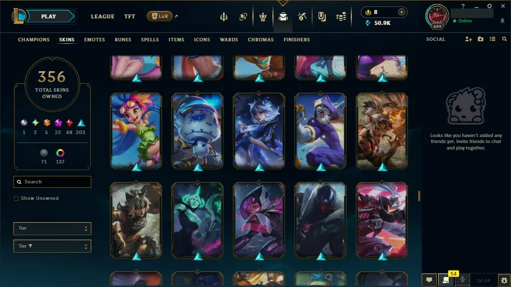 🚨 [EUW] ⚜ ULTRA RARE LoL Account 🔥 ALL Arcane 💎 + T1 Worlds 2023/24 🏆 + ✨ Spirit Blossom🏆 356 Premium Skins 😎 ALL Champs 🔼 Lvl 689 🔵 +50K BE 🏁 Instant Delivery