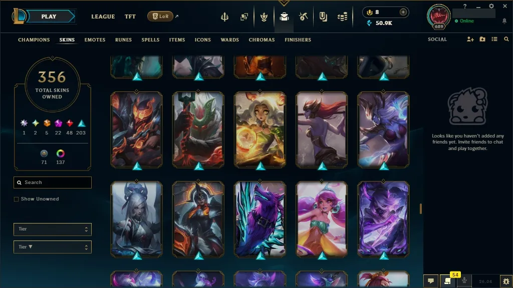 🚨 [EUW] ⚜ ULTRA RARE LoL Account 🔥 ALL Arcane 💎 + T1 Worlds 2023/24 🏆 + ✨ Spirit Blossom🏆 356 Premium Skins 😎 ALL Champs 🔼 Lvl 689 🔵 +50K BE 🏁 Instant Delivery