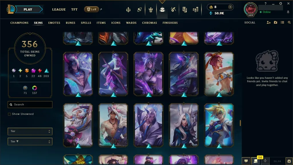 🚨 [EUW] ⚜ ULTRA RARE LoL Account 🔥 ALL Arcane 💎 + T1 Worlds 2023/24 🏆 + ✨ Spirit Blossom🏆 356 Premium Skins 😎 ALL Champs 🔼 Lvl 689 🔵 +50K BE 🏁 Instant Delivery