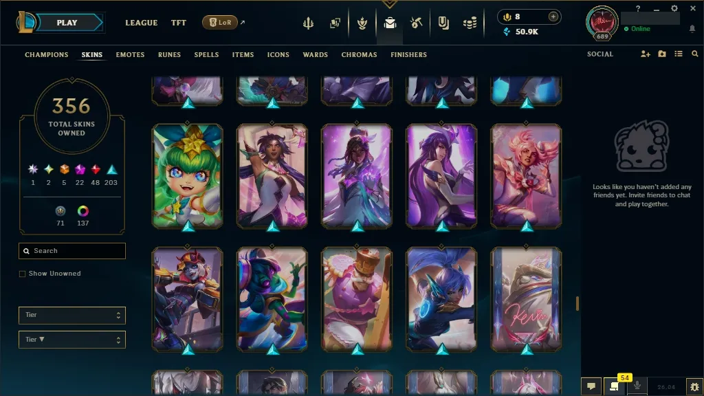 🚨 [EUW] ⚜ ULTRA RARE LoL Account 🔥 ALL Arcane 💎 + T1 Worlds 2023/24 🏆 + ✨ Spirit Blossom🏆 356 Premium Skins 😎 ALL Champs 🔼 Lvl 689 🔵 +50K BE 🏁 Instant Delivery