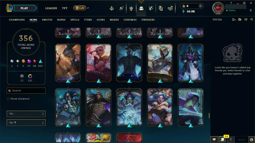 🚨 [EUW] ⚜ ULTRA RARE LoL Account 🔥 ALL Arcane 💎 + T1 Worlds 2023/24 🏆 + ✨ Spirit Blossom🏆 356 Premium Skins 😎 ALL Champs 🔼 Lvl 689 🔵 +50K BE 🏁 Instant Delivery