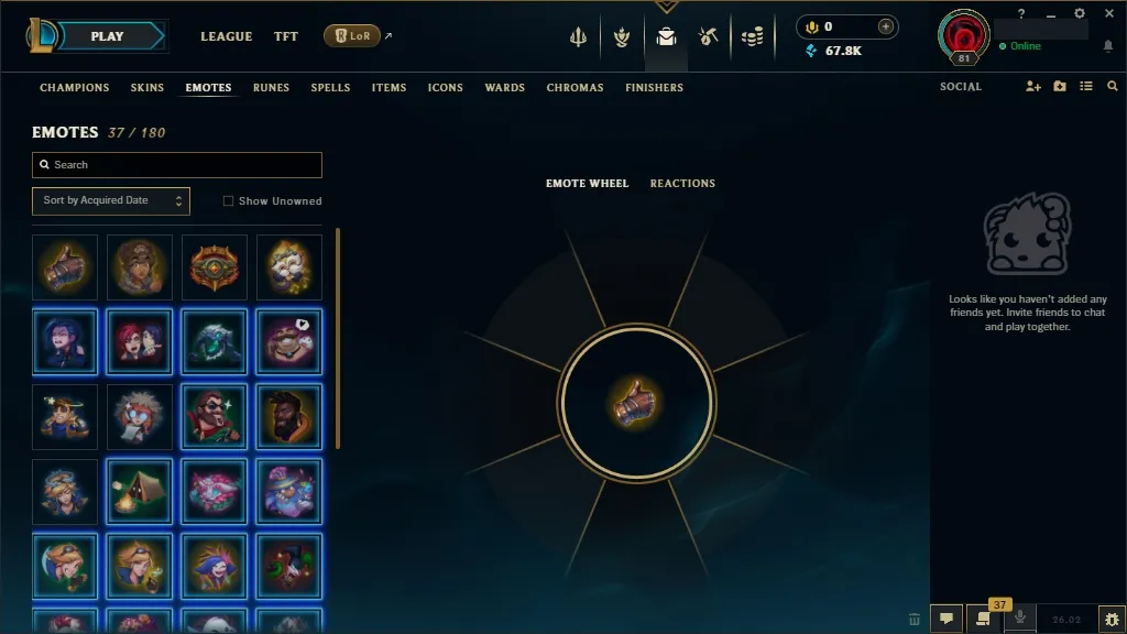 [EUW] ☑️ 94 Champions  13 Skins ✨ Level 81 ⭐ 67886 BE   Instant Delivery | League of Legends Account