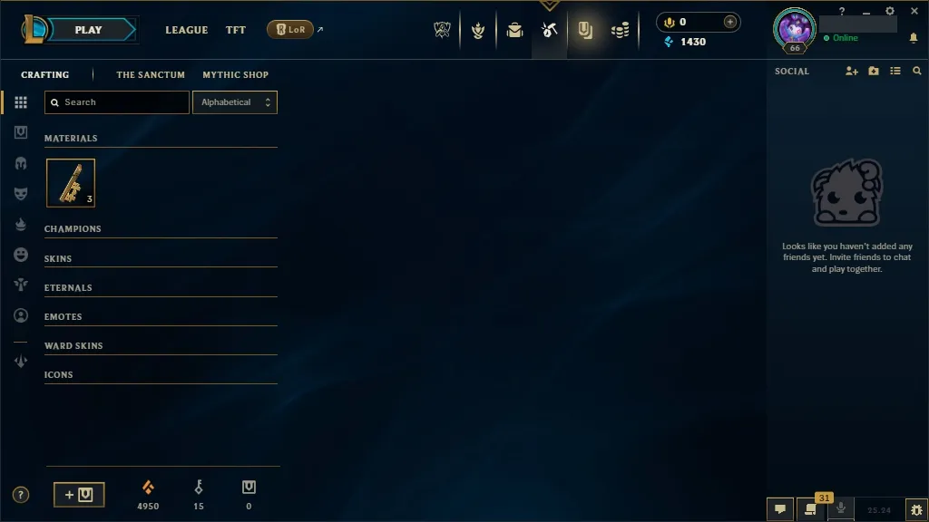 🔥 EUW 🟡 Lv66 | 🟢 48 Champions | 🟣 5 Skins | 🟠 4950 OE | 🗝️ 15 Keys | 🔓 Full Access