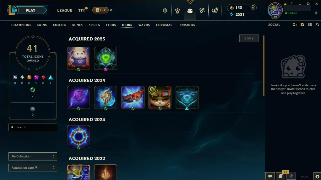 [NA] ✅ 52 Champions  7 Skins  Level 36  2531 BE  142 RP  Free Fast Delivery