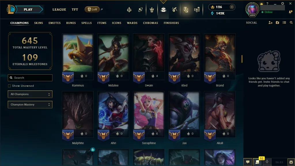 [NA]  ALL Champions  259 Skins  Level 499 ⭐ 142740 BE  126 RP   Fast Delivery | League of Legends Account