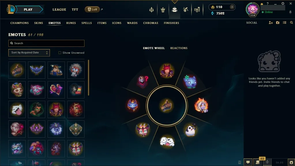 [EUW]  66 Champions  24 Skins  Level 114  7502 BE  110 RP   Delivery in Minutes | League Account with Skins