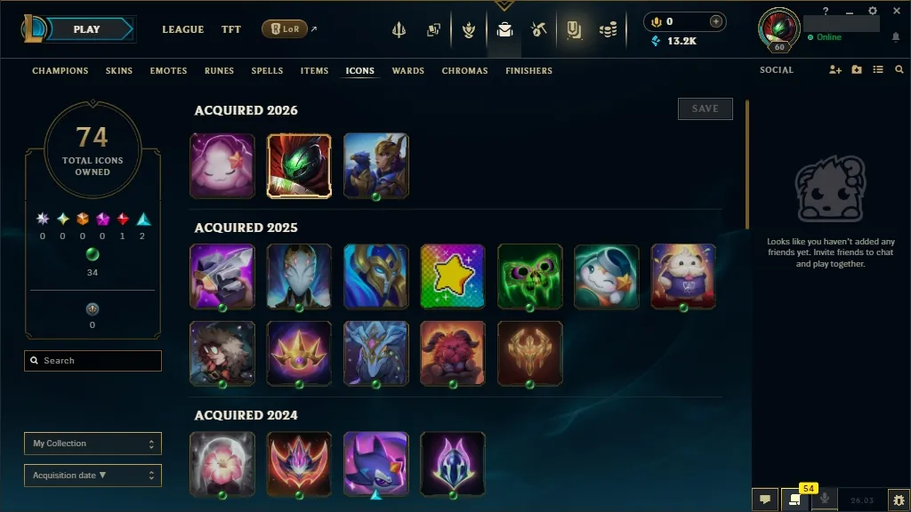[EUW] 欄 57 Champions  16 Skins  Level 60  13246 BE   Instant Delivery | League Account with Skins