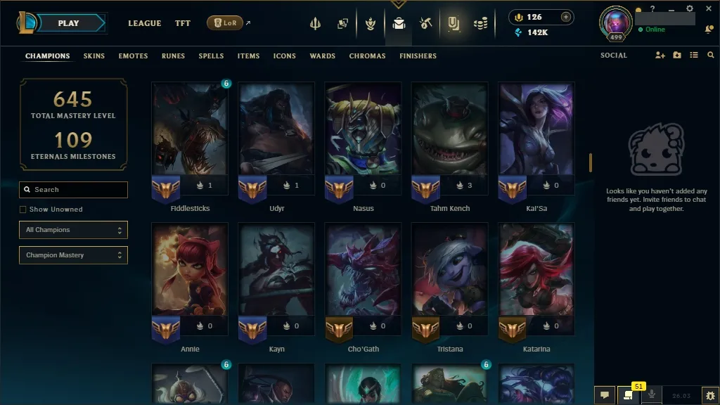 [NA]  ALL Champions  259 Skins  Level 499 ⭐ 142740 BE  126 RP   Fast Delivery | League of Legends Account