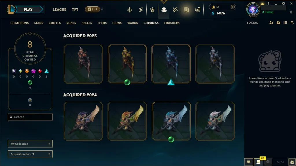 💎 Plat IV [NA] ✅ 42 Champions 🧠 7 Skins 💅 Level 37 🎖️ 6876 BE 💎 🚀 Fast Delivery | League Account with Skins