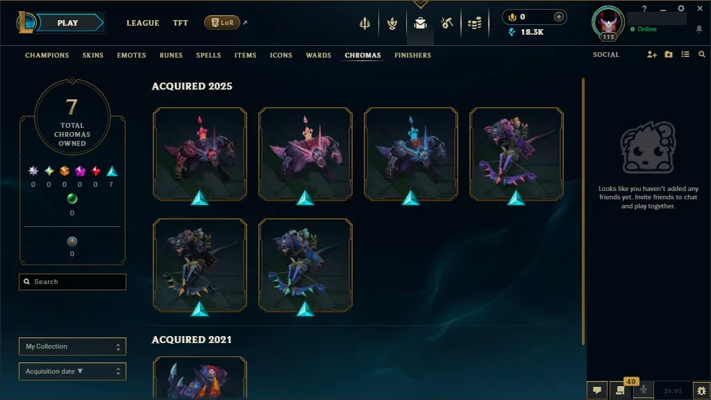[EUW] ☑️ 95 Champions  20 Skins  Level 112  18304 BE   Instant Delivery | League Account with Skins