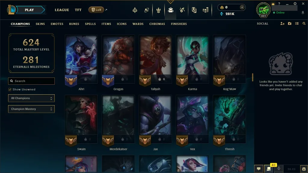 [NA] 欄 ALL Champions 易 67 Skins ✨ Level 421 ️ 281554 BE   Delivery in Minutes | League Account with Skins