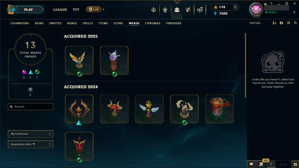 [EUW]  66 Champions  24 Skins  Level 114  7502 BE  110 RP   Delivery in Minutes | League Account with Skins