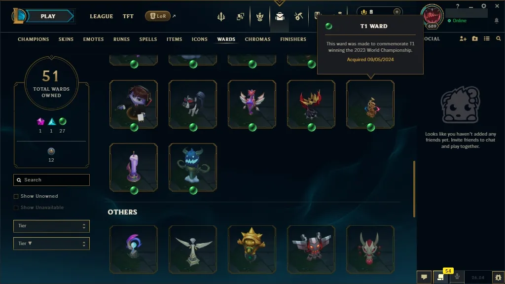 🚨 [EUW] ⚜ ULTRA RARE LoL Account 🔥 ALL Arcane 💎 + T1 Worlds 2023/24 🏆 + ✨ Spirit Blossom🏆 356 Premium Skins 😎 ALL Champs 🔼 Lvl 689 🔵 +50K BE 🏁 Instant Delivery
