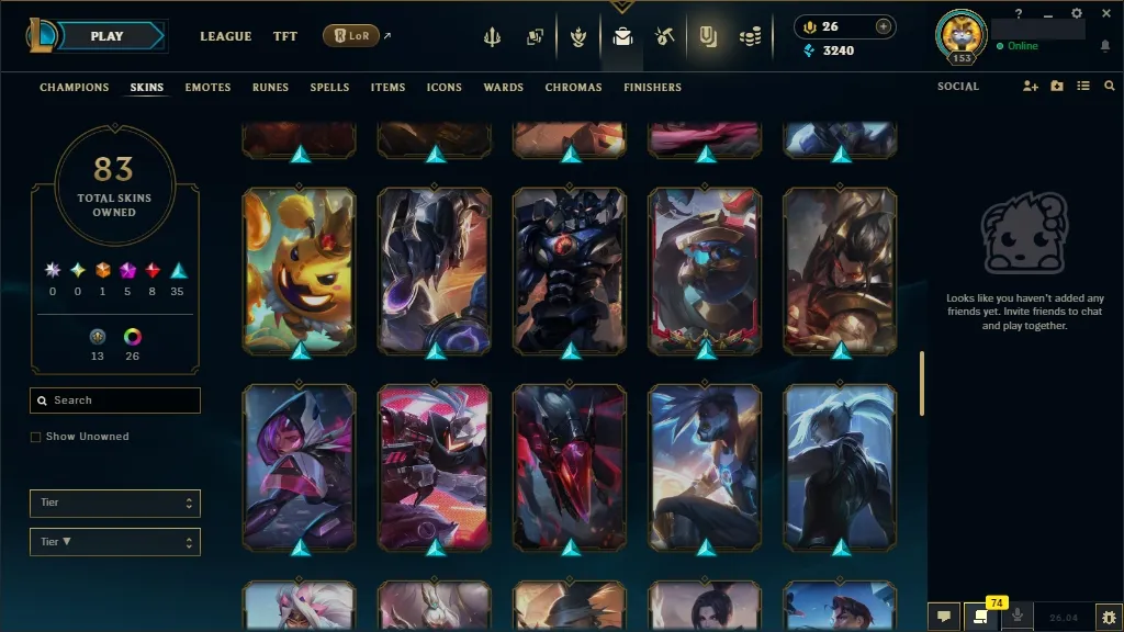 [🇪🇺 EUW] ⭐🌈 +380K MAIN AATROX 🎃🕹️ PRIMORDIAN / PRESTIGE BLOOD MOON AATROX 🍭👑 PRESTIGE ETERNAL ASPECT ZOE 🐸🏆 RISEN LEGEND LEBLANC/VAYNE 🐸🎐 148 Champions 🐸🪐 83 Skins 🌺⚡ Level 153 🧧📀 3240 BE 🌺🧧 26 RP 🌸🌈 Fast Delivery 🧿🎭 LoL Acc