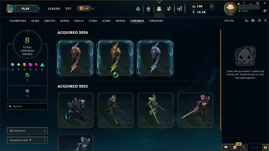 [EUW] Prestige HEARTSTEEL Yone 🔥 Risen legend Vayne 🟢 High noon Yone 🆗 92 Champions 🧠 50 Skins 🎁 Level 45 📶 16185 BE 🔷 100 RP 🔰 ⚡ Fast Delivery | League of Legends Account