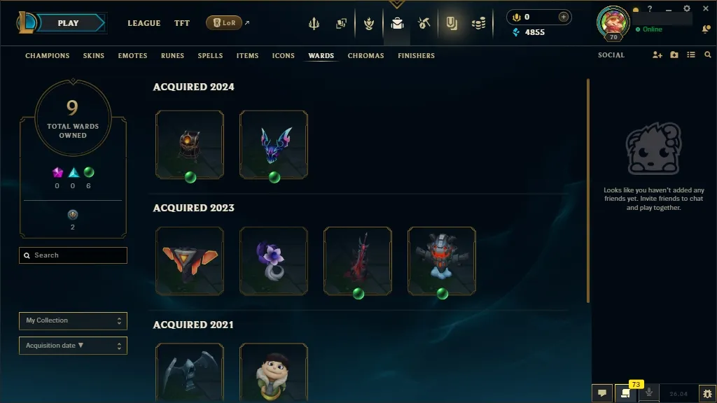 [EUW] Main Draven 🆗 61 Champions 🧠 26 Skins 🙌 Level 70 ⭐ 4855 BE 🔵 🚀 Fast Delivery | Ranked LoL Account