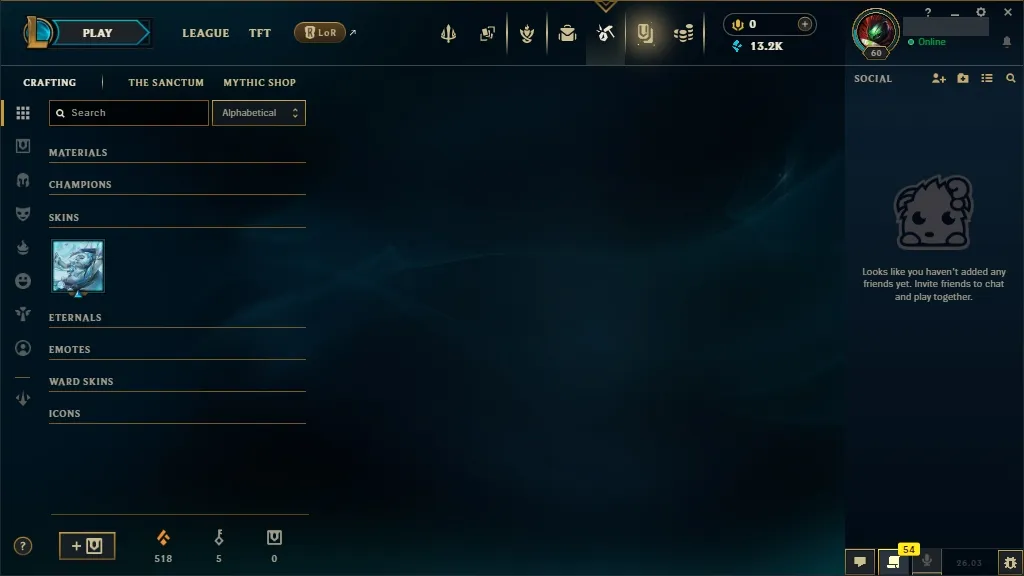 [EUW] 欄 57 Champions  16 Skins  Level 60  13246 BE   Instant Delivery | League Account with Skins