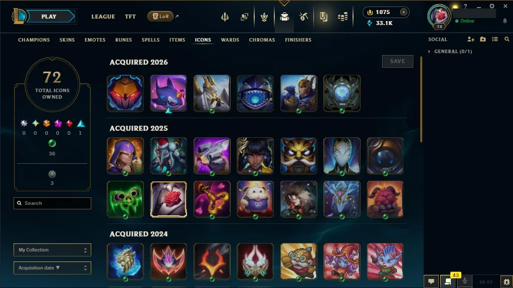 [NA]  61 Champions  31 Skins  Level 74  33115 BE  1075 RP   Delivery in Minutes | League Account with Skins