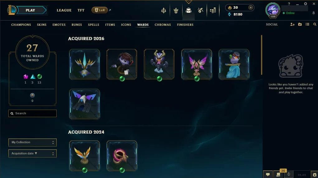 [NA]  All Champions  70 Skins  Level 188 ️ 8180 BE  30 RP   Quick Delivery | Ranked LoL Account