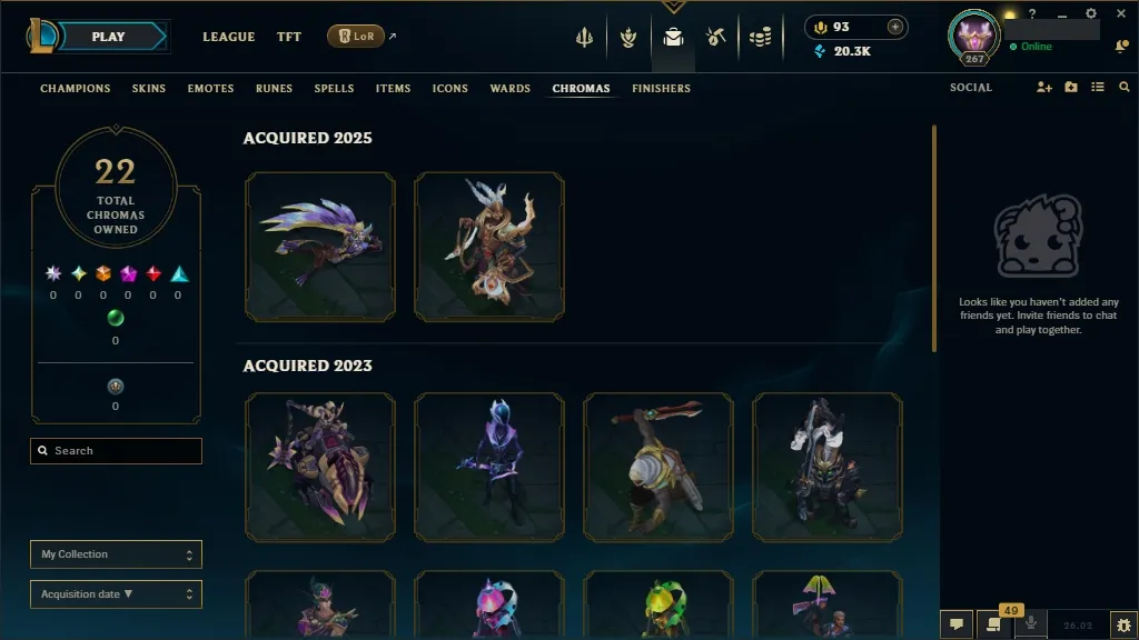 [EUW] ✅ 139 Champions  82 Skins  Level 267  20355 BE  93 RP  ⚡ Delivery in Minutes | League of Legends Account