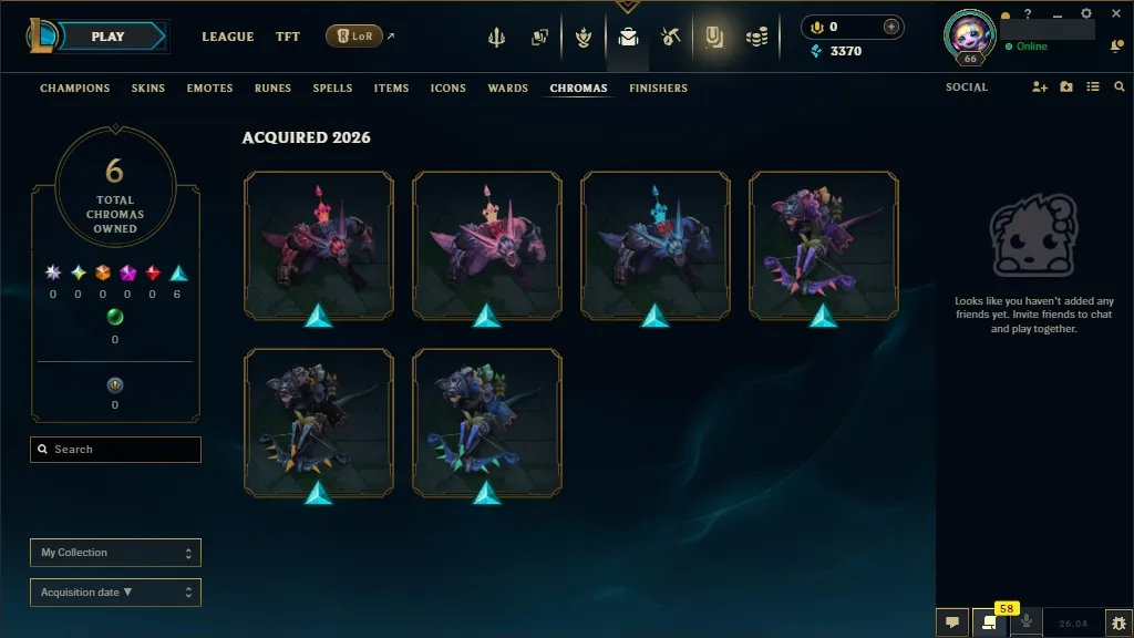 [EUW] 🎇 WORLDS RENEKTON 2023  🎭 Primordian Aatrox 🆗 89 Champions 🔥 15 Skins ✨ Level 66 ⭐ 3370 BE 🔵 ⚡ Fast Delivery | League of Legends Account
