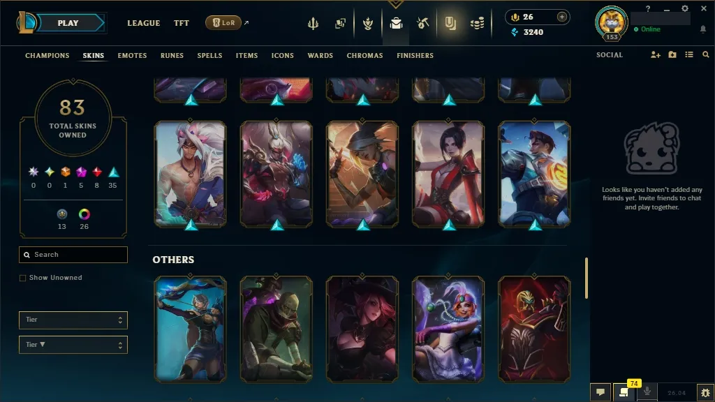 [🇪🇺 EUW] ⭐🌈 +380K MAIN AATROX 🎃🕹️ PRIMORDIAN / PRESTIGE BLOOD MOON AATROX 🍭👑 PRESTIGE ETERNAL ASPECT ZOE 🐸🏆 RISEN LEGEND LEBLANC/VAYNE 🐸🎐 148 Champions 🐸🪐 83 Skins 🌺⚡ Level 153 🧧📀 3240 BE 🌺🧧 26 RP 🌸🌈 Fast Delivery 🧿🎭 LoL Acc