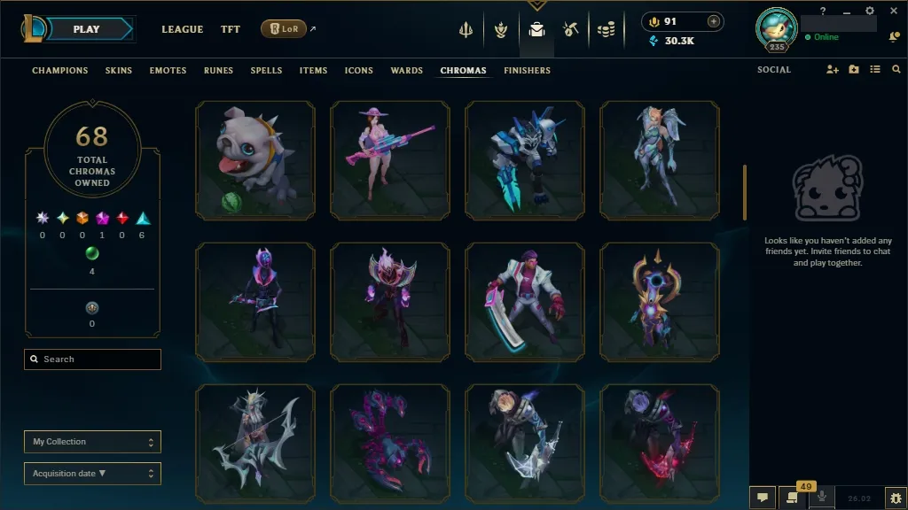 [EUW] ✔️ 172 Champions  137 Skins ✨ Level 235 ⭐ 30387 BE  91 RP   Delivery in Minutes | Ranked LoL Account
