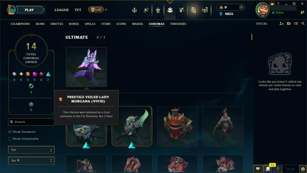 [EUW] Main Draven 🆗 61 Champions 🧠 26 Skins 🙌 Level 70 ⭐ 4855 BE 🔵 🚀 Fast Delivery | Ranked LoL Account