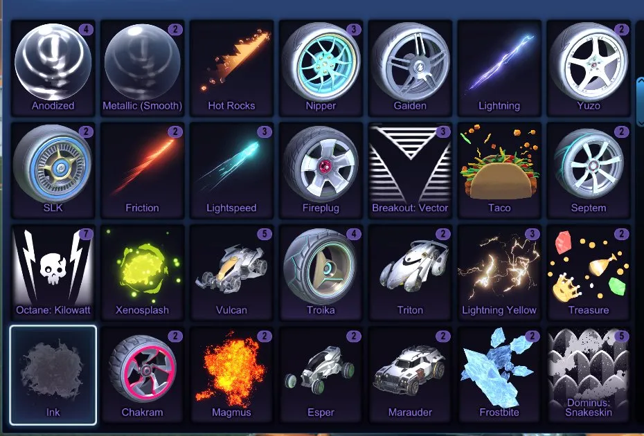 STOCK438 //Fennec, Titanium White Standard Boost, 75 Cars, Painted Paladin, Octane, Hotshot, Breakout, Extensive Wheels