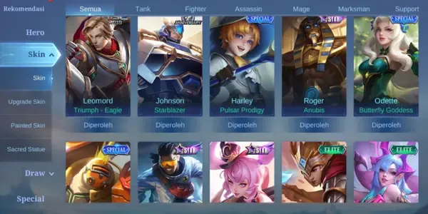 ML584 106 Heroes | 158 Skins | Collector Natalia | Starlight Yin Melissa | Epic Lunox Grock Rafaela Change Nana Valir Harley Kagura Cyclops Zilong Freya