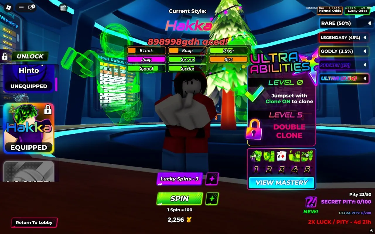 RBL3113 15 Level star Jinko Secret Style star Timeskip Hinto Secret Style star Hakka Ultra Secret Style 6 Ability Luck Spins Account (G)