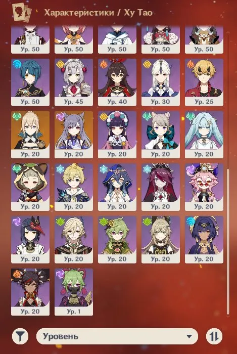 GI1340 Tartaglia C4, Zhongli, Hu Tao, Ayaka, Xiao, Raiden, Ayato, Diluc C3