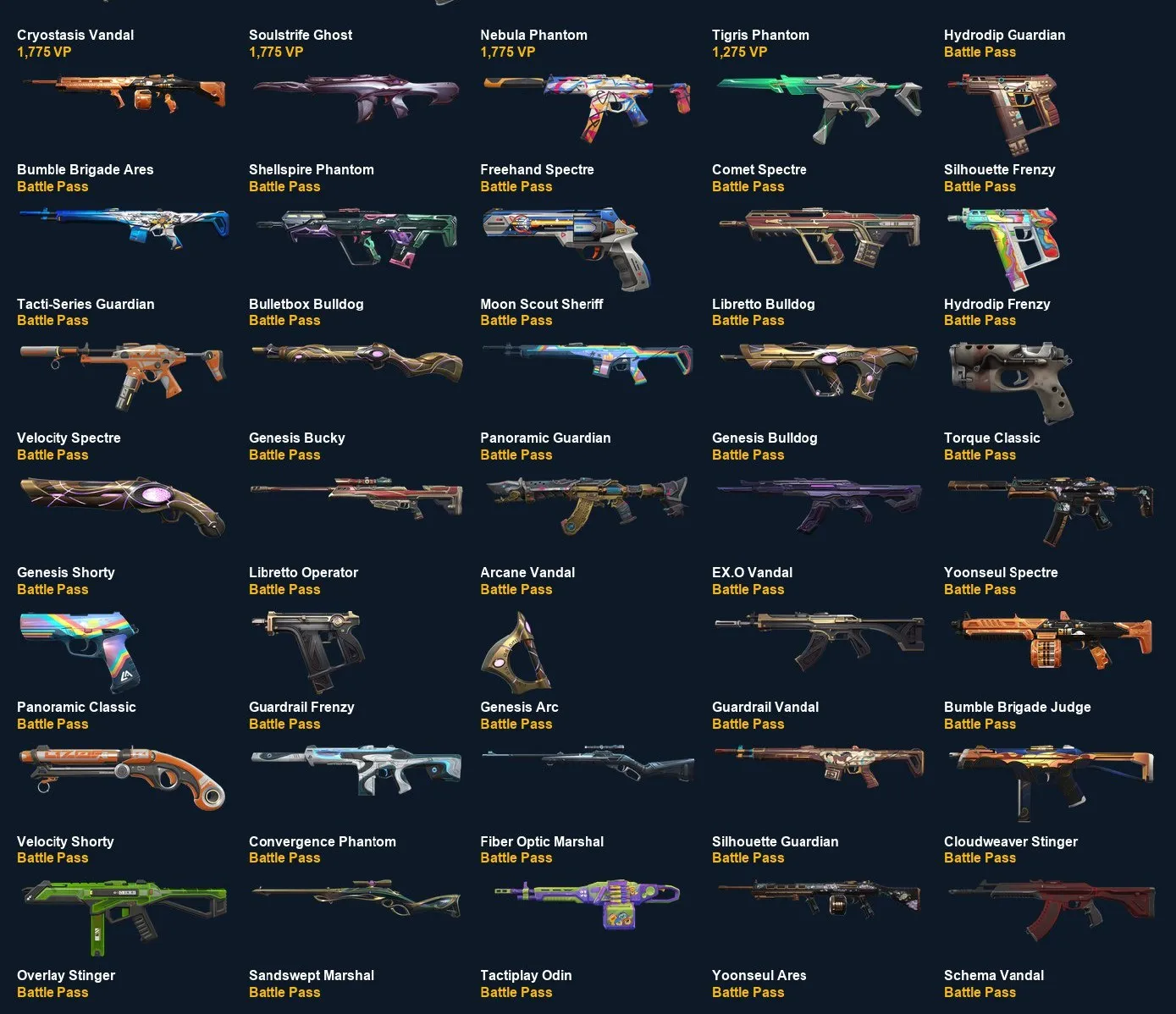 V106 //Kuronami no Yaiba, Singularity Vandal, Arcane Vandal, Xerofang Knife, RGX 11z Pro Firefly, Champions 2024 Phantom, Overdrive Blade, Primordium Vandal, Relic Stone Daggers, Araxys Bio Harvester, Personal Administrative Melee Unit