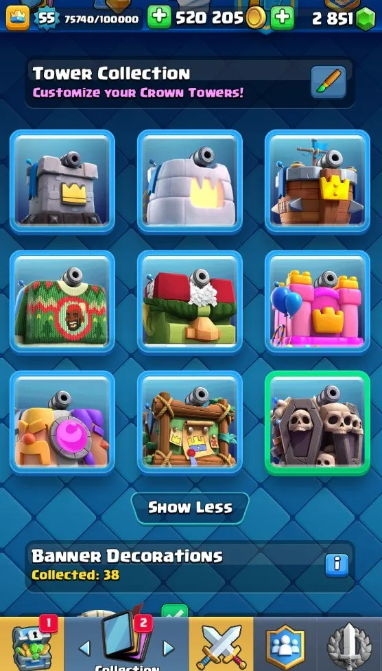 CR572 Maxed 9.3k trophies deck Valkyrie lvl 16, many lvl 15 14 cards, 121 cards, 2800 gems, 520k gold, rich emotes towers banners