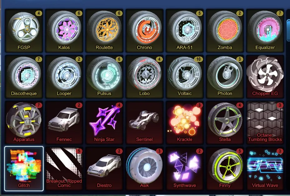 STOCK484 //Fennec, 89 Car Bodies (Titanium White Road Hog & Paladin, Crimson/Sky Blue Merc, Saffron/Cobalt Hotshot, Pink/Crimson Flamethrower, Painted X-Devil, Paladin, Octane), 45+ Black Markets